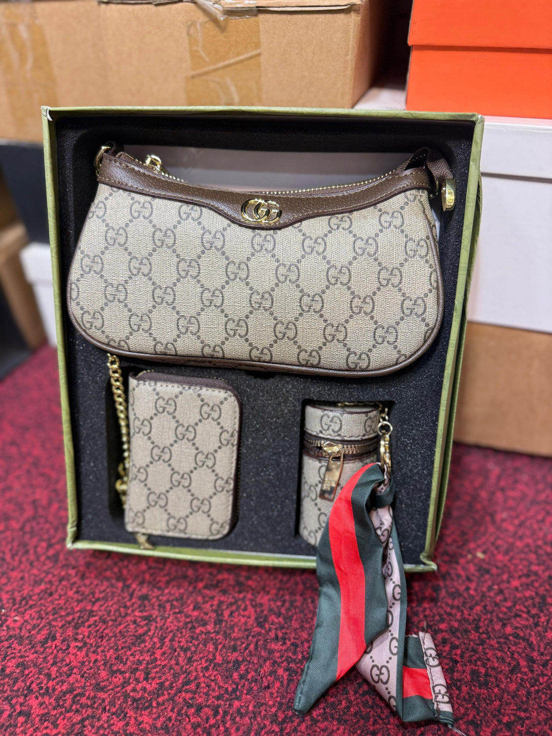 GUCCI Premium 3 in 1 Monogram Accessories Set for women (GIFT SET)