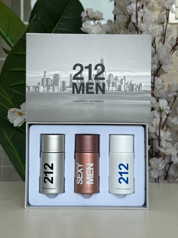 212 MEN CAROLINA HERRARA NEW YORK MINI PARFUM SET 3X1