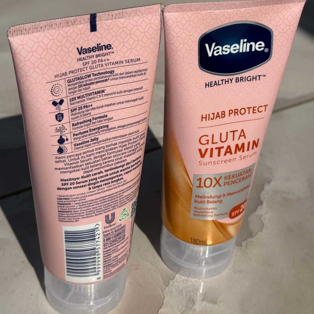 Vaseline Healthy Bright Hijab Protect Gluta Vitamin SPF 20 Serum 180ml
