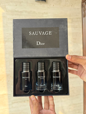DIOR SAUVAGE MINI PERFUME SET  30ML x 3