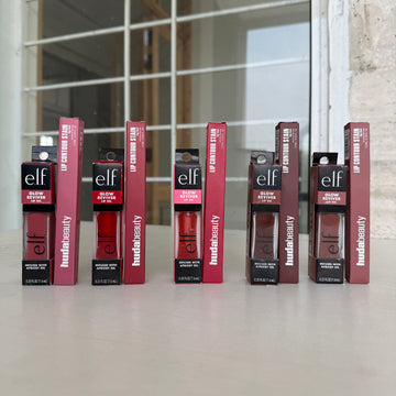 elf Glow Reviver Lip Oil + HUDA BEAUTY LIP CONTOUR LIP STAIN lip comboo