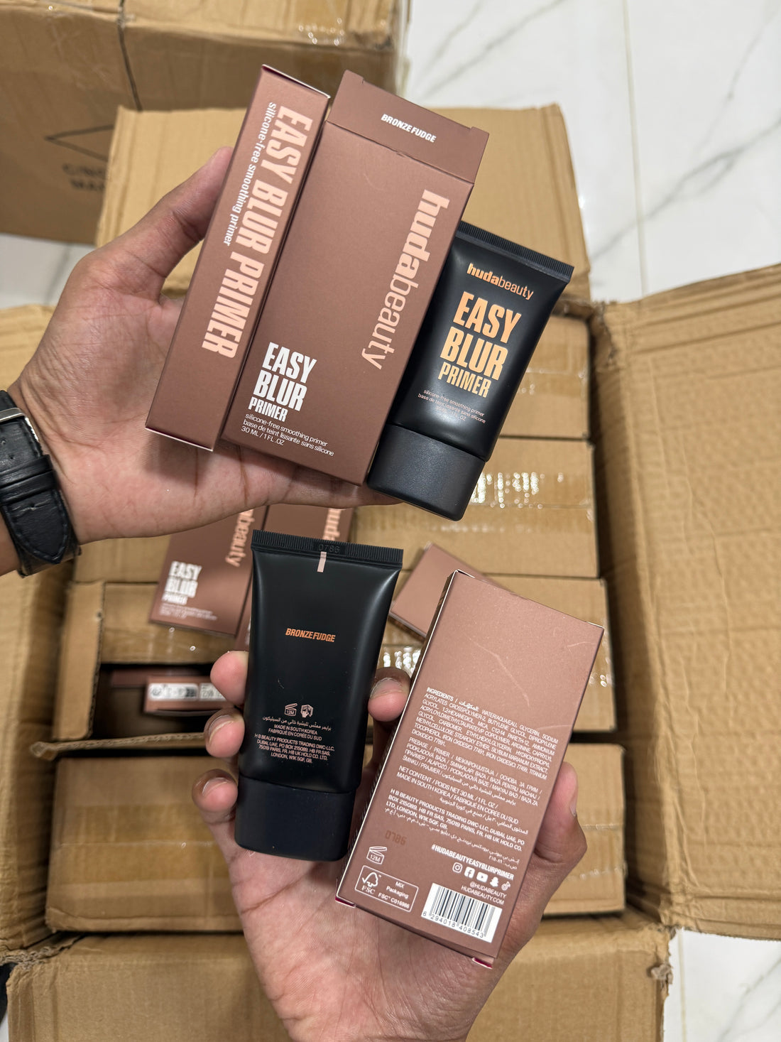 Huda Beauty EASY BLUR SILICONE-FREE SMOOTHING PRIMER BRONZE FUDGE