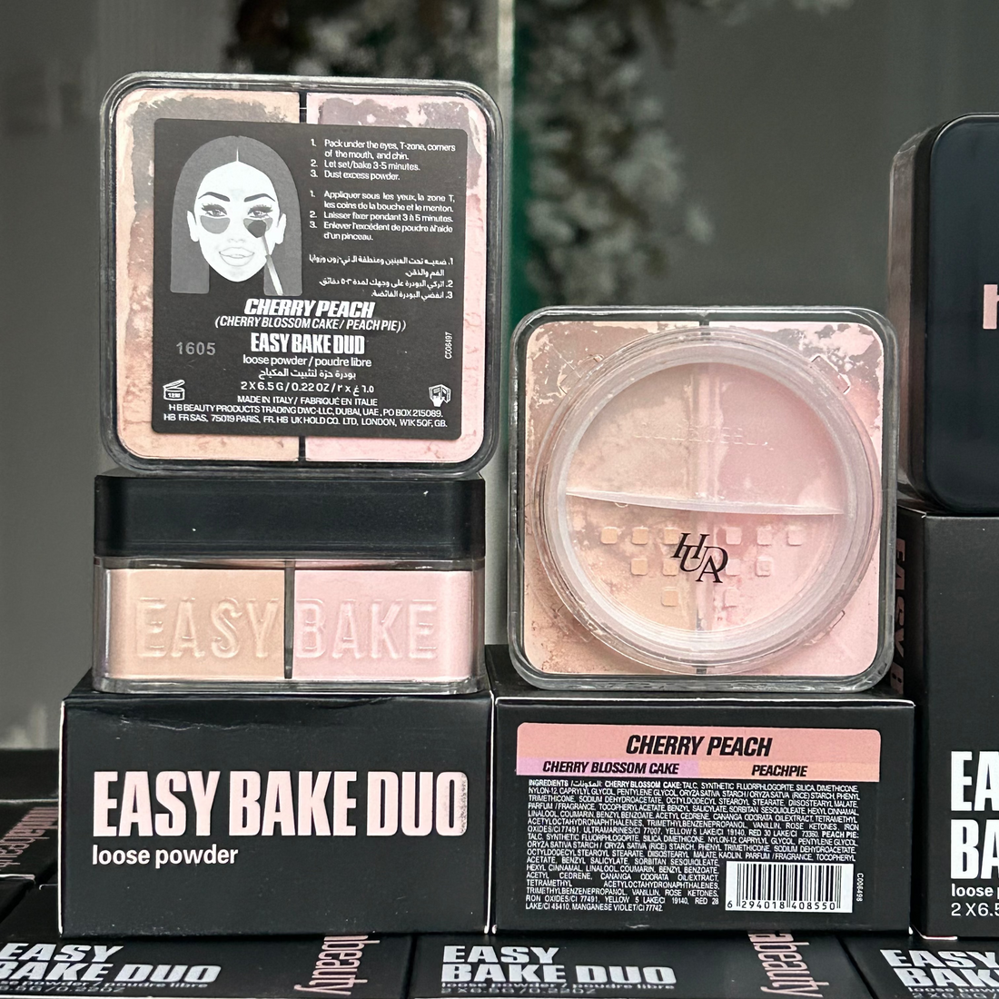 HUDA BEAUTY EASY BAKE DUO LOOSE POWDER "CHERRY PEACH"