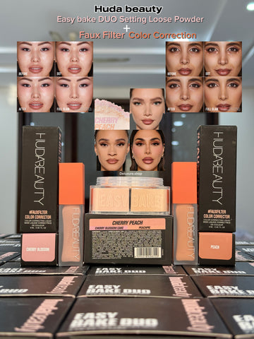 HUDA BEAUTY Deal EASY BAKE DUO LOOSE POWDER + FAUXFILTER Under Eye Color Corrector