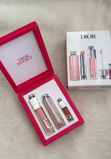Dior Addict Lip Essentials 3pc Set + Gift Box Lip Glow & Maximizer (pink)