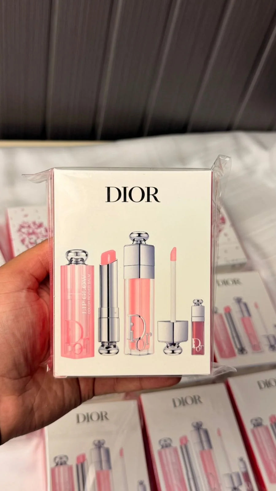 Dior Addict Lip Essentials 3pc Set + Gift Box Lip Glow & Maximizer (pink)