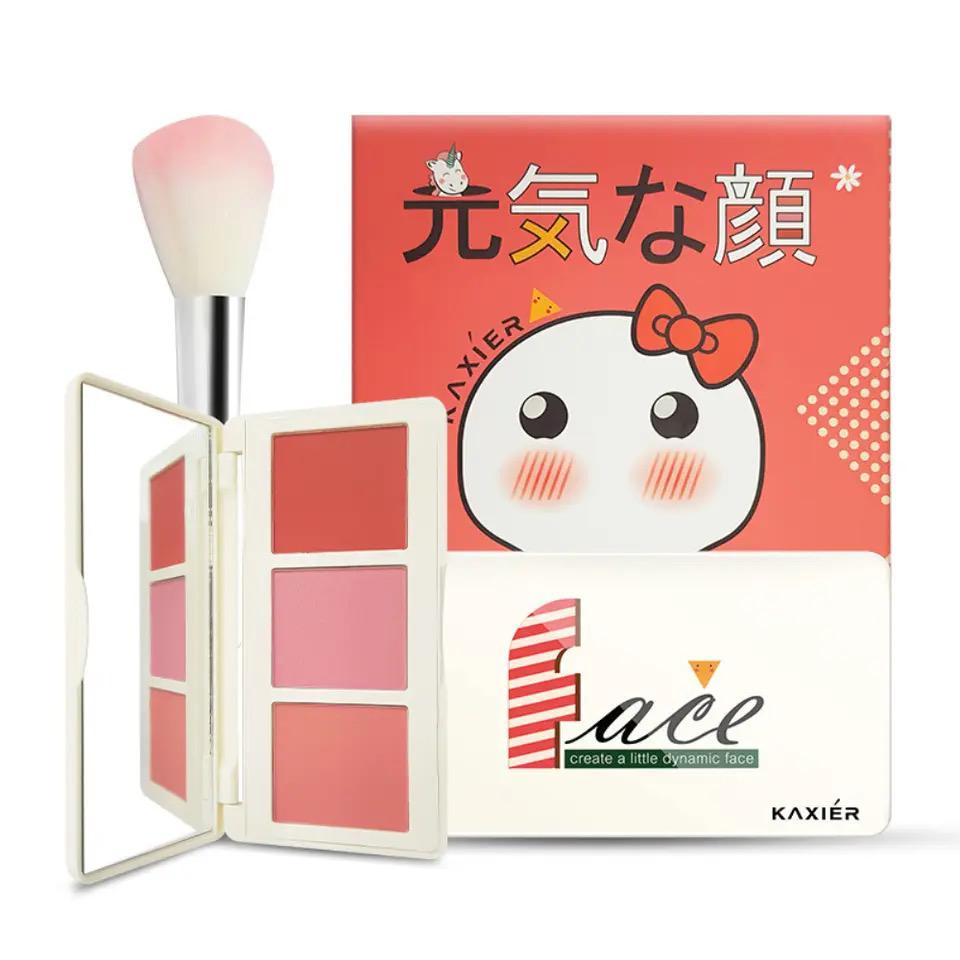 Kaxier 3 Color Blush Palette With Brush (original made in korea )